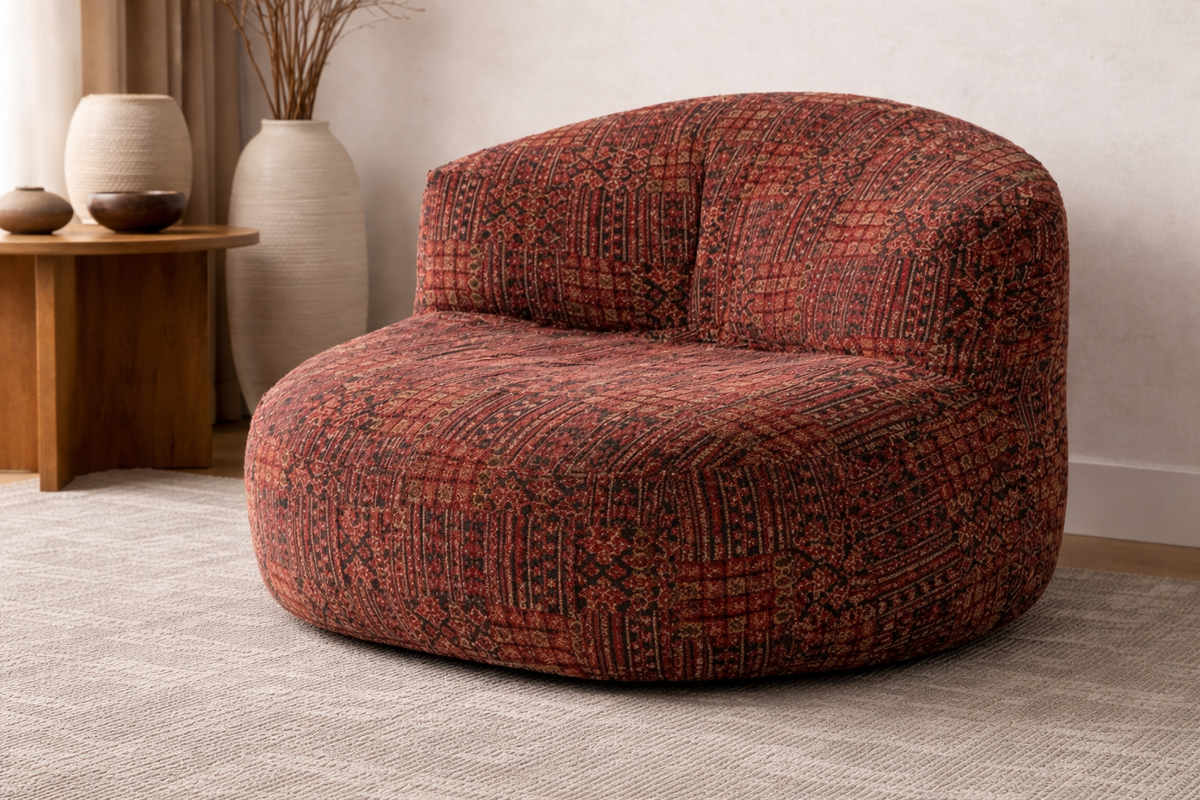 Vintage Turkish Mila Puff Vintage Armut Koltuk