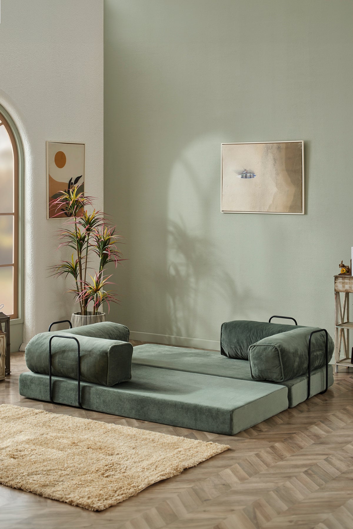 Relax Model Yeşil Renk Çok Amaçlı Koltuk & Legom Koltuk & Aktivite Koltuğu & Yatak