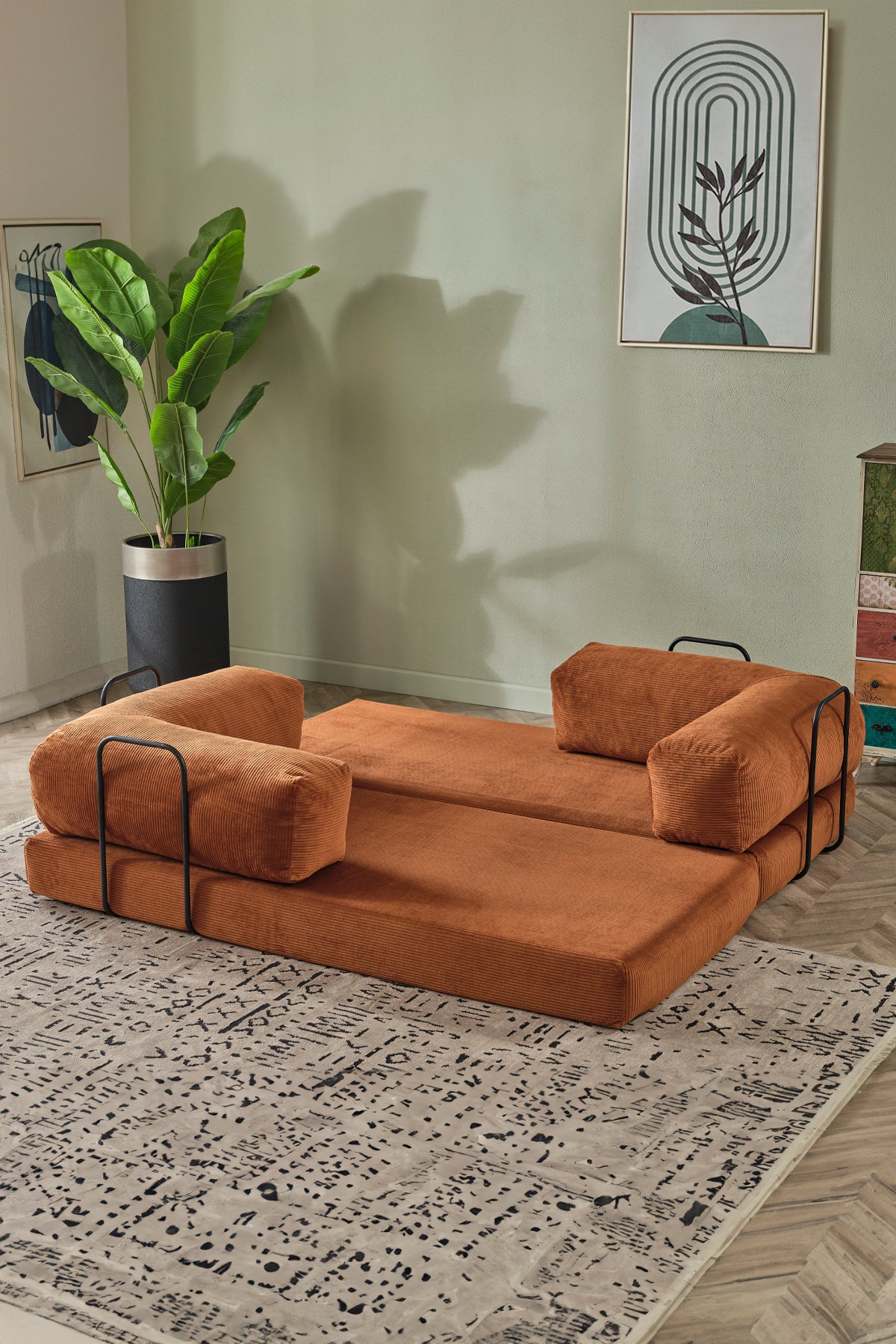 Relax Model Kiremit Renk Çok Amaçlı Koltuk & Legom Koltuk & Aktivite Koltuğu & Yatak