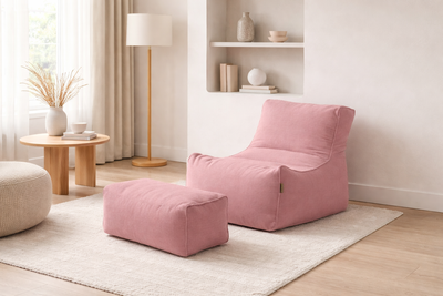 2-Piece Velvet Puff Sofa Bean Bag Playstation Chair Relax Chair Washable Cover Foot Pouf