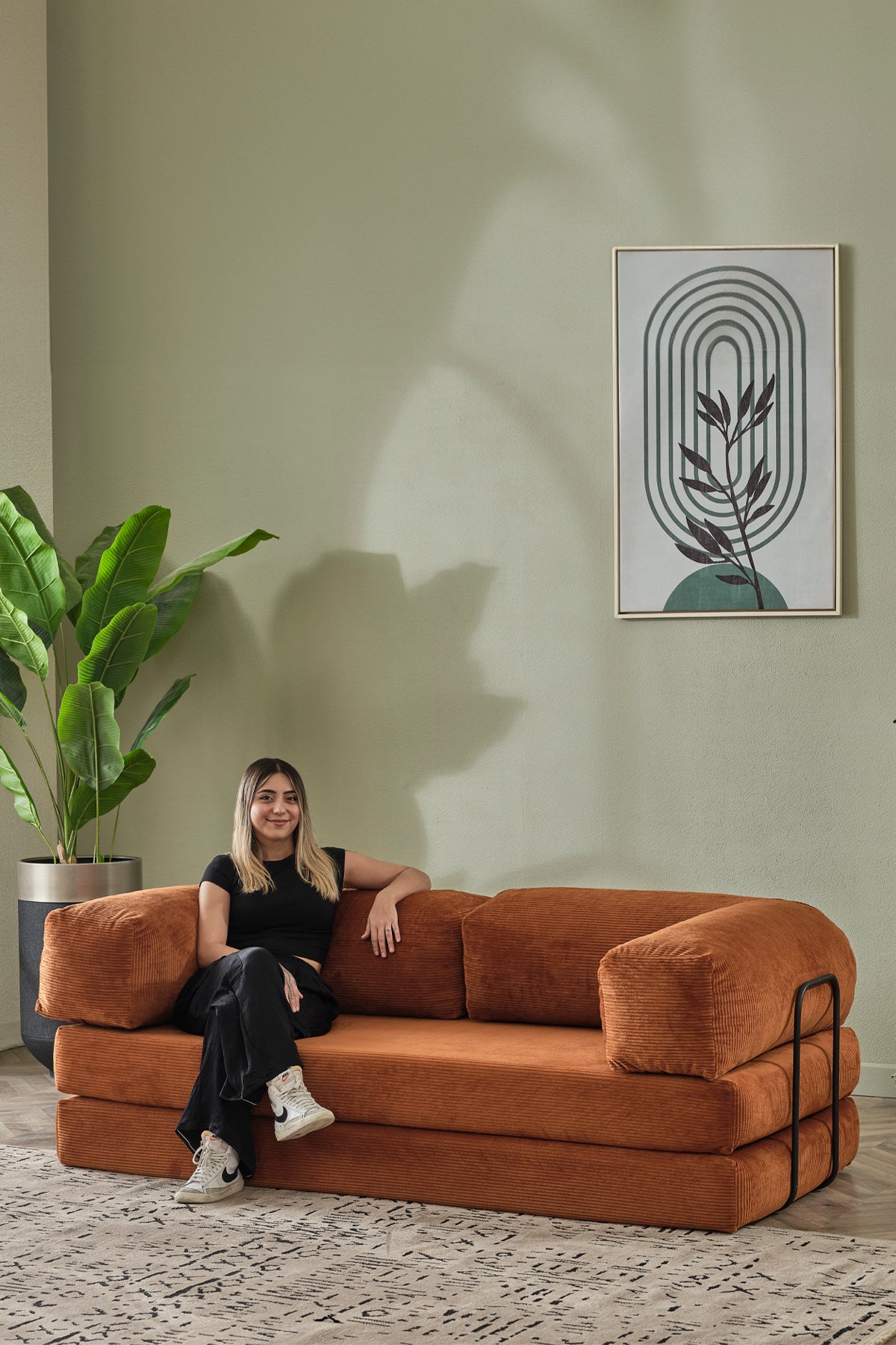 Relax Model Kiremit Renk Çok Amaçlı Koltuk Legom Koltuk & Legom Koltuk & Aktivite Koltuğu & Yatak