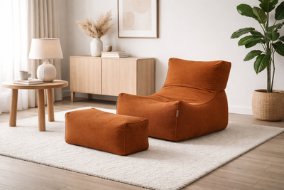 2-Piece Velvet Puff Sofa Bean Bag Playstation Chair Relax Chair Washable Cover Foot Pouf