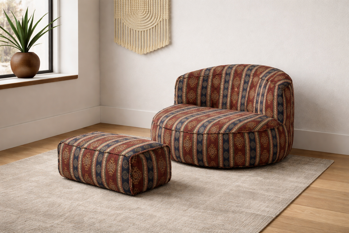 Vintage Turkish Mila Puff Vintage Bean Bag Sofa