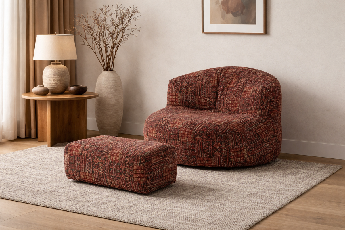 Vintage Turkish Mila Puff Vintage Bean Bag Sofa