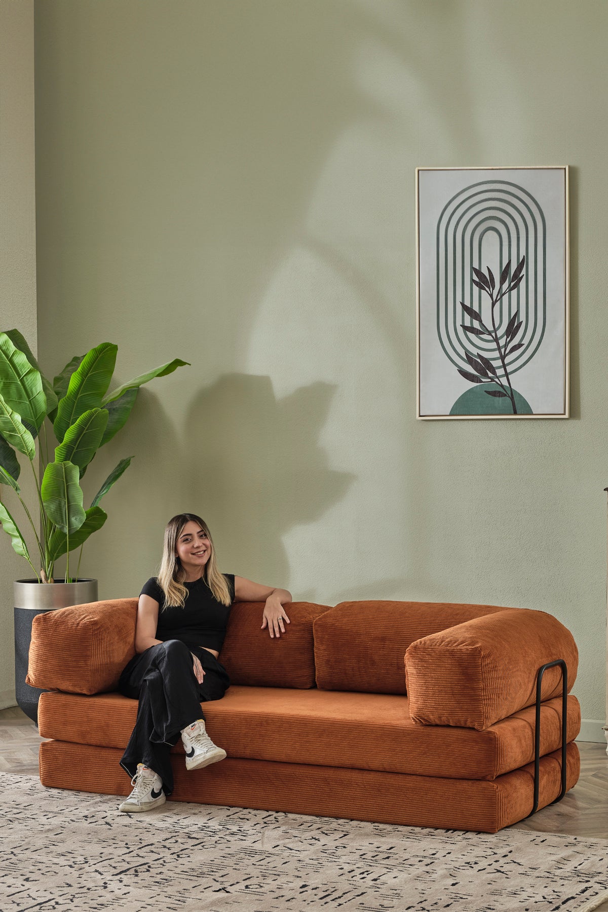 Relax Model Kiremit Renk Çok Amaçlı Koltuk Legom Koltuk & Legom Koltuk & Aktivite Koltuğu & Yatak