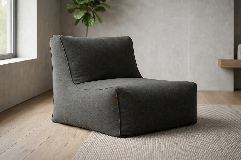 Velvet Puff Chair Bean Bag Playstation Chair Washable Cover