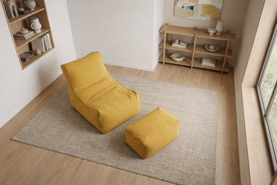 2-Piece Velvet Puff Sofa Bean Bag Playstation Chair Relax Chair Washable Cover Foot Pouf