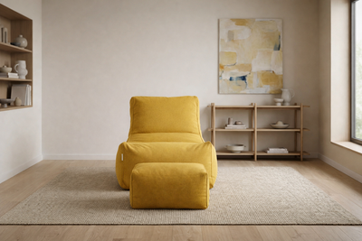 2-Piece Velvet Puff Sofa Bean Bag Playstation Chair Relax Chair Washable Cover Foot Pouf