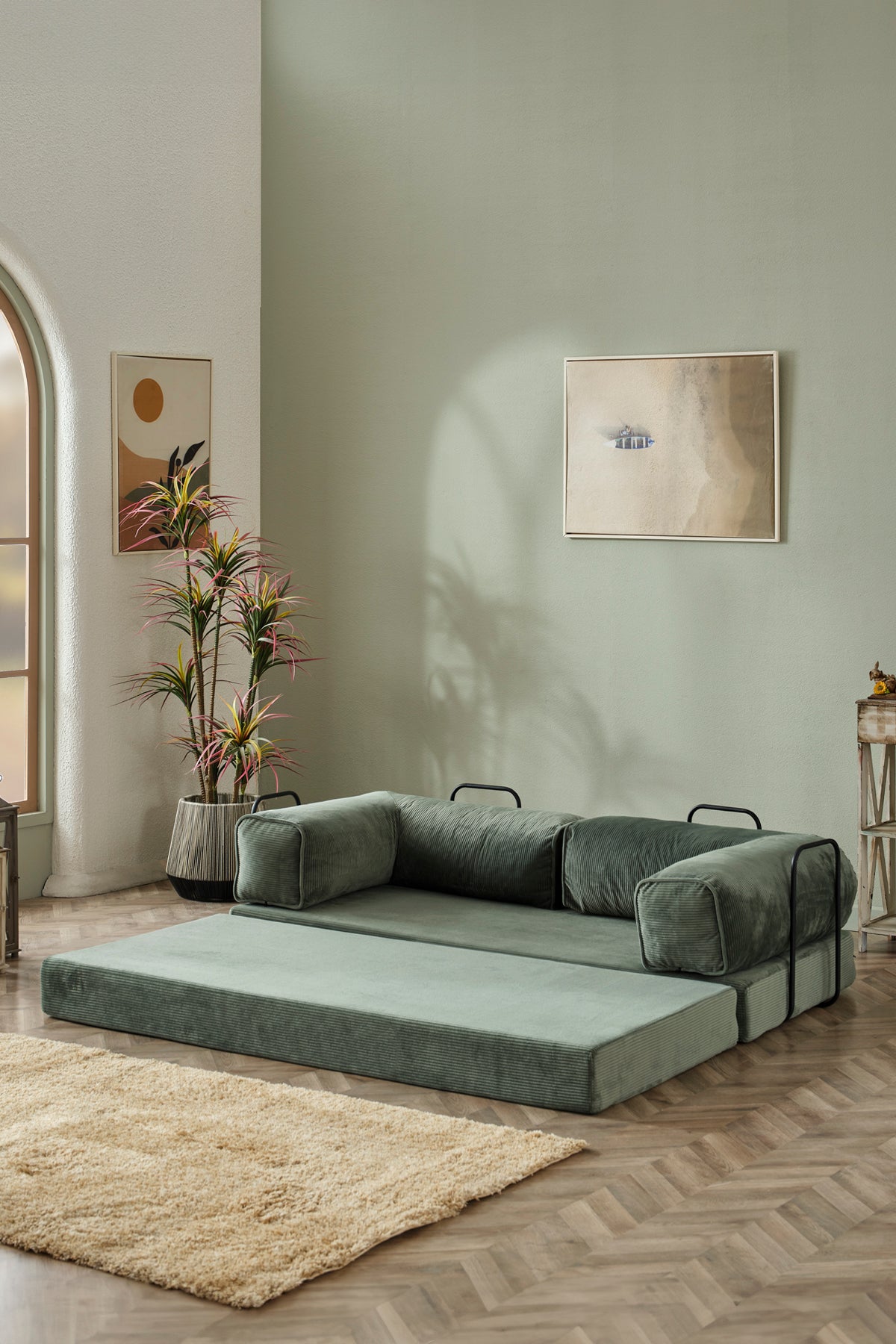 Relax Model Yeşil Renk Çok Amaçlı Koltuk Legom Koltuk & Legom Koltuk & Aktivite Koltuğu & Yatak