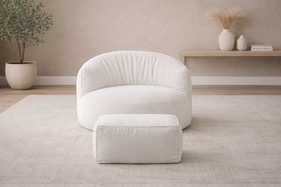 Mila Modell Cream Puff &amp; Bean Bag Relax Armchair &amp; Foot Pouf