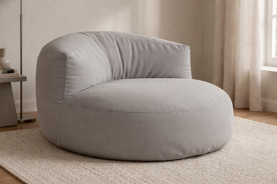 Mila Modell Gray Puff &amp; Bean Bag Relax Armchair &amp; Foot Pouf