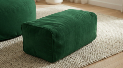 Mila Modell Emerald Green Puff &amp; Bean Bag Relax Armchair &amp; Foot Pouf