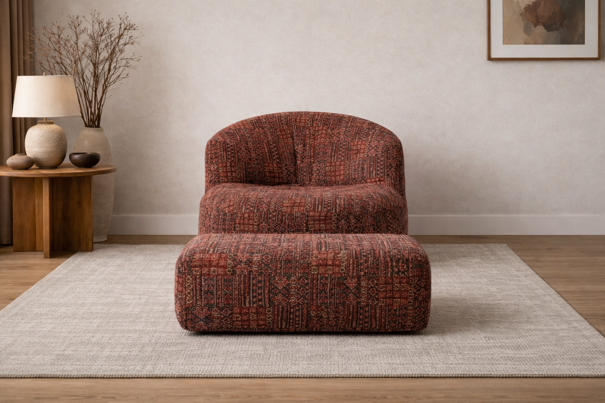 Vintage Turkish Mila Puff  Vintage Armut Koltuk
