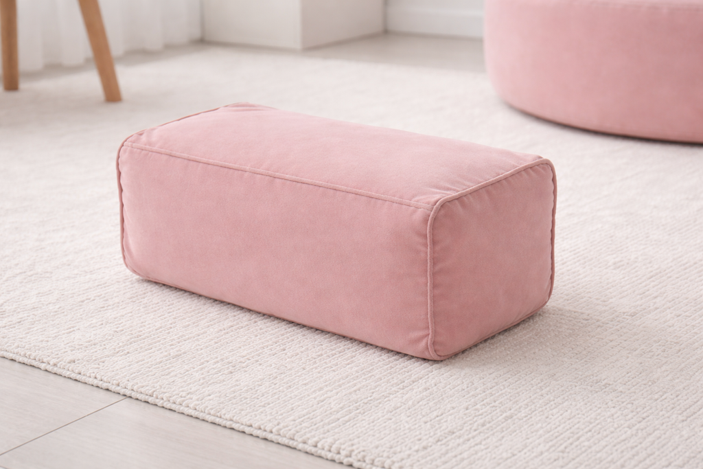 Mila Modell Pink Puff &amp; Bean Bag Relax Armchair &amp; Foot Pouf