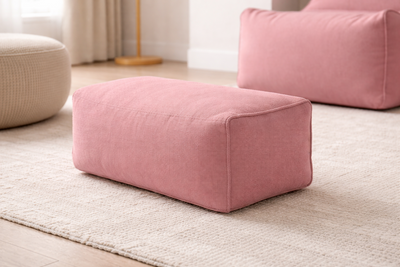 2-Piece Velvet Puff Sofa Bean Bag Playstation Chair Relax Chair Washable Cover Foot Pouf