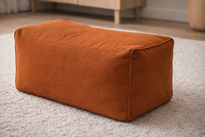 2-Piece Velvet Puff Sofa Bean Bag Playstation Chair Relax Chair Washable Cover Foot Pouf