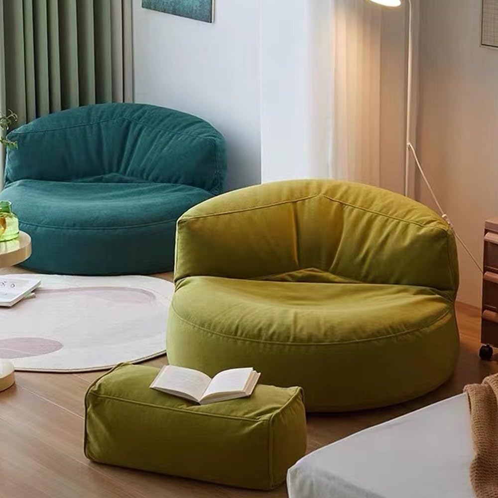 Mila Modell Yağ Yeşili Puff & Armut Koltuk Relax Koltuk & Ayak Puflu