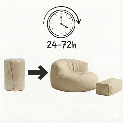 Mila Modell Cream Puff &amp; Bean Bag Relax Armchair &amp; Foot Pouf