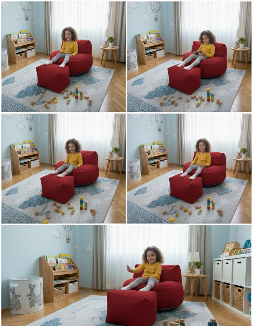 Mila Kids Puff Koltuk & Oyun Koltuğu & Çocuk Koltuğu