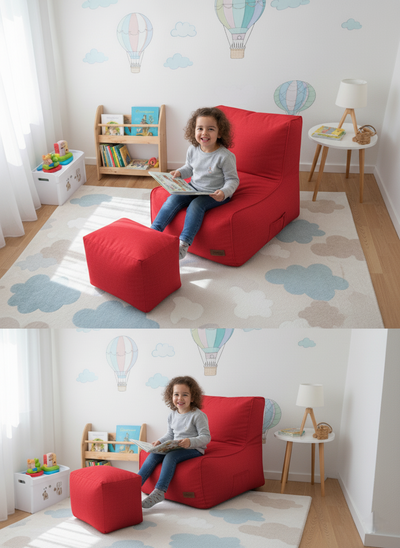 Velvet Kids Puff Sofa &amp; Gaming Chair &amp; Child Chair