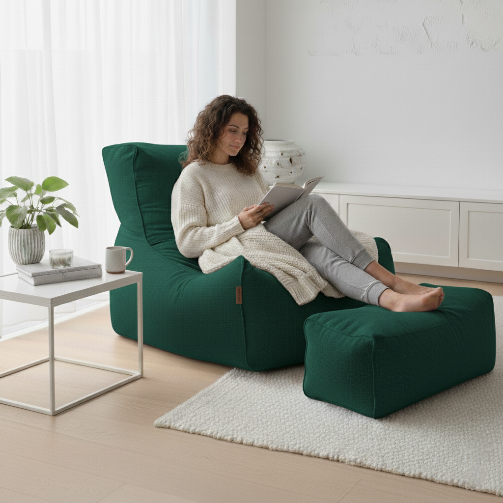 2'Li Velvet Puff Koltuk Armut Koltuk Playstation Koltuğu Relax Koltuk Yıkanabilir Kılıf Ayak Puflu