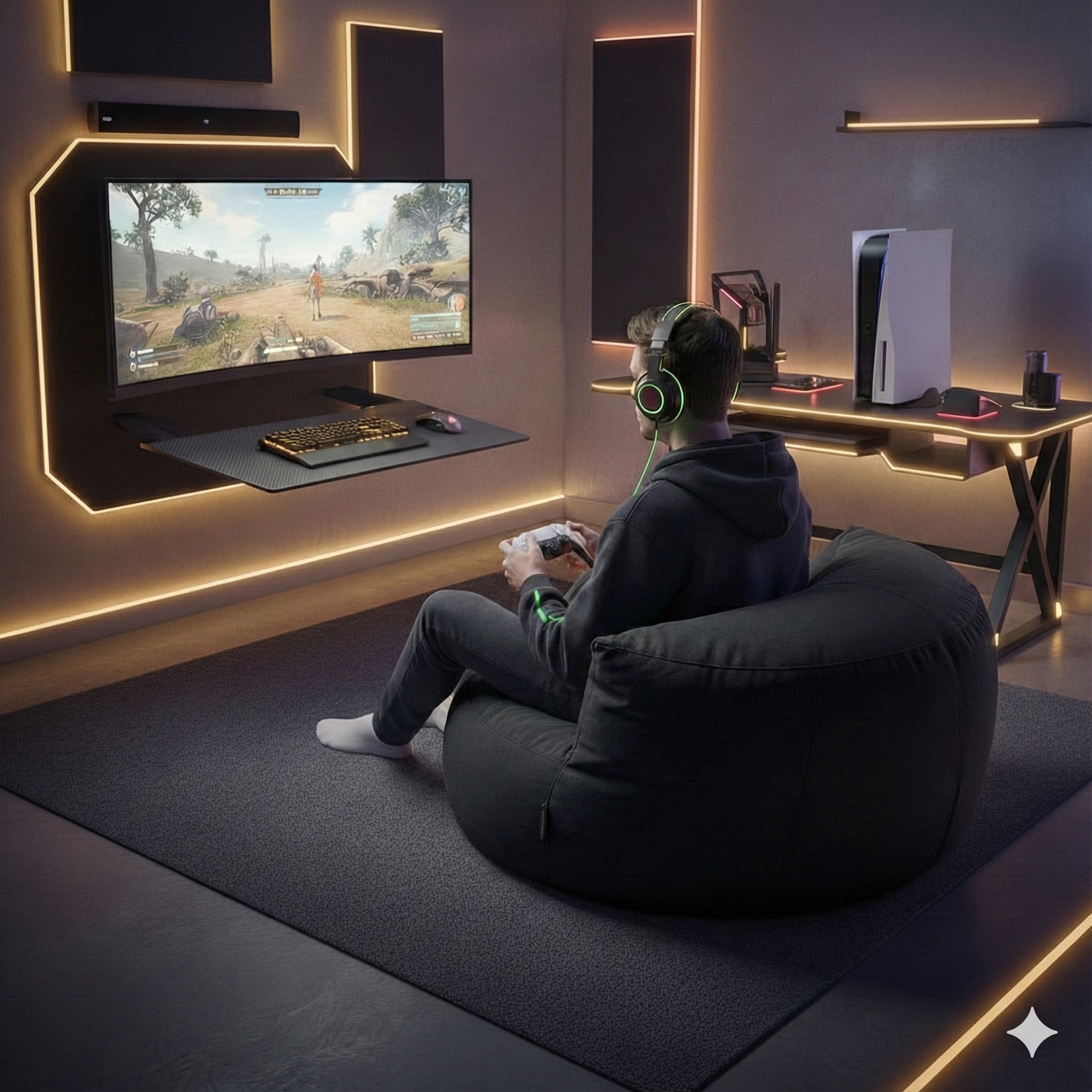 Mila Modell Siyah  Puff & Armut Koltuk Relax Koltuk & Ayak Puflu