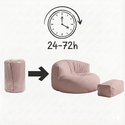 Mila Modell Pink Puff &amp; Bean Bag Relax Armchair &amp; Foot Pouf