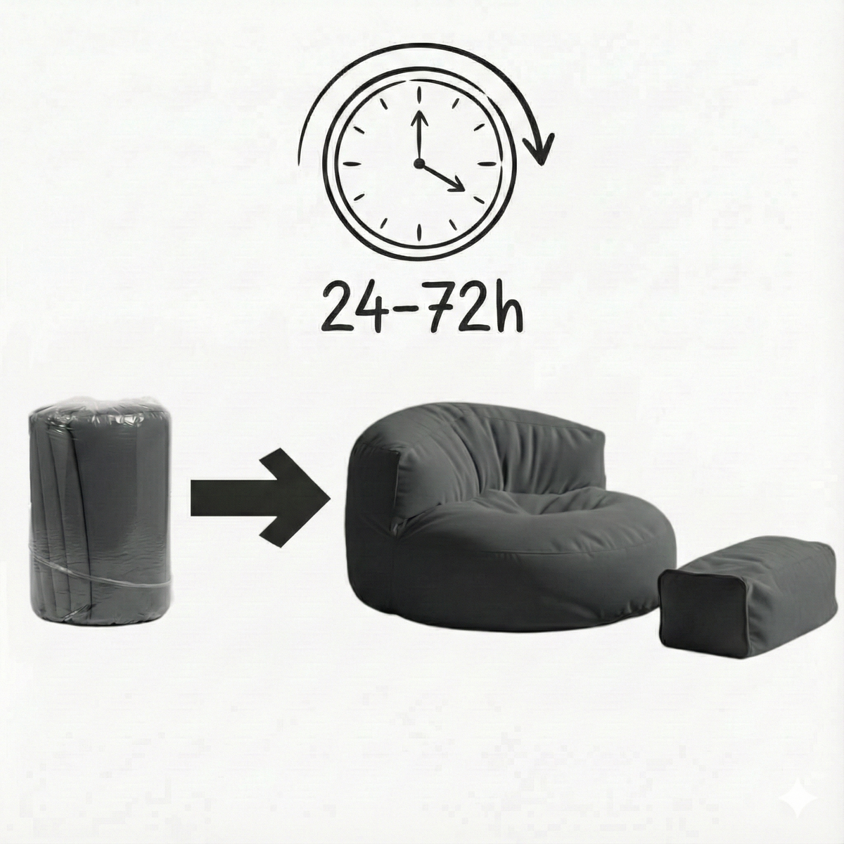 Mila Modell Antacid Puff &amp; Bean Bag Relax Armchair &amp; Foot Puff