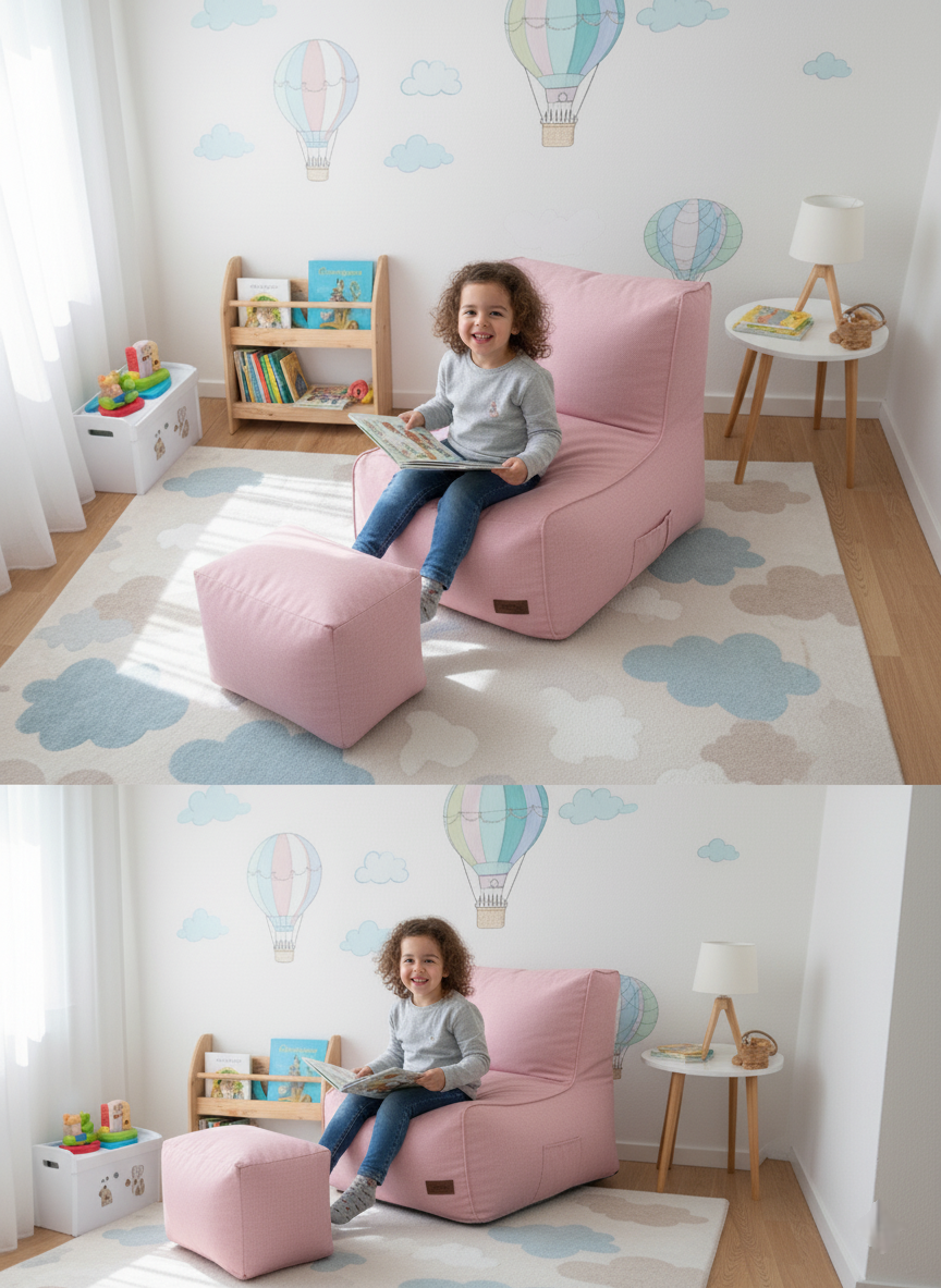 Velvet Kids Puff Sofa &amp; Gaming Chair &amp; Child Chair