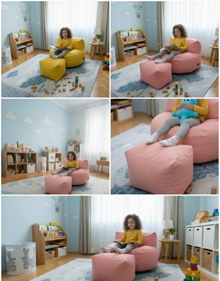 Mila Kids Puff Chair &amp; Gaming Chair &amp; Child Chair