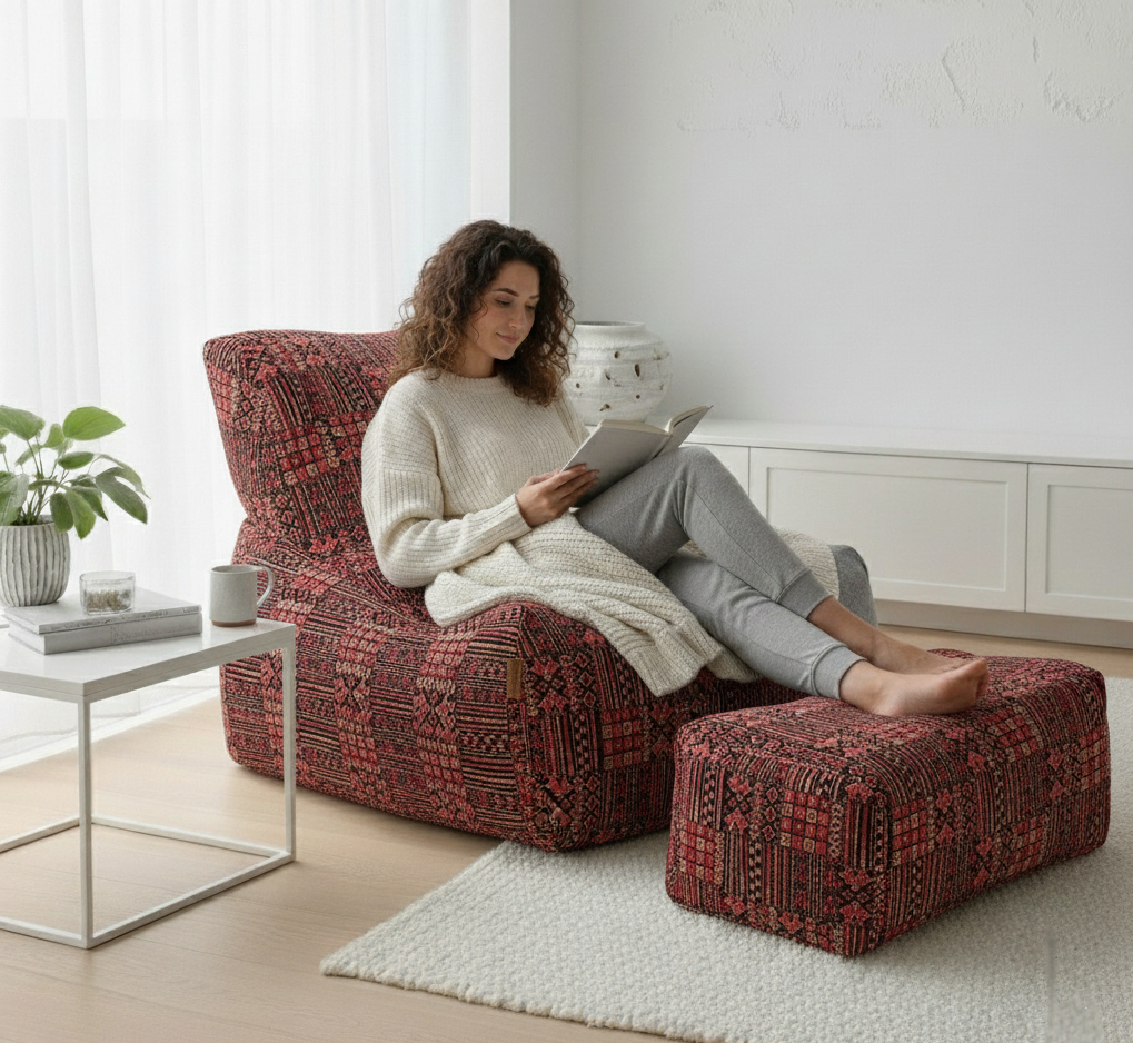 Vintage Turkish Velvet Puff  Vintage Armut Koltuk