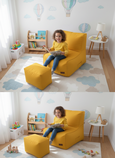 Velvet Kids Puff Sofa &amp; Gaming Chair &amp; Child Chair